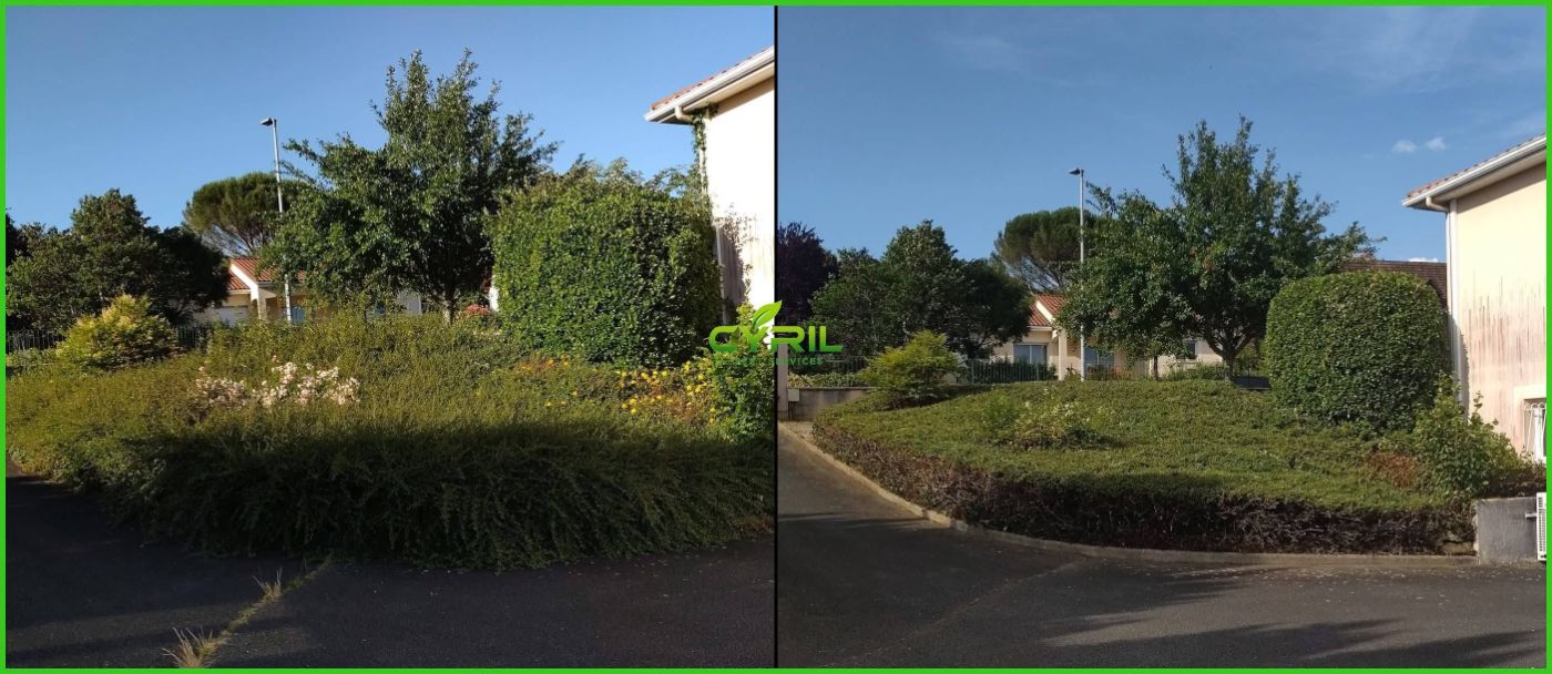 Chantier de Débroussaillage réalisé à Figeac par CYRIL Vert Services, paysagiste du réseau Factotum