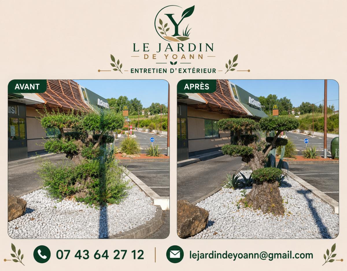 Chantier d'entretien de jardin réalisé par Le Jardin de Yoann, paysagiste du réseau Factotum, près de Les Billaux