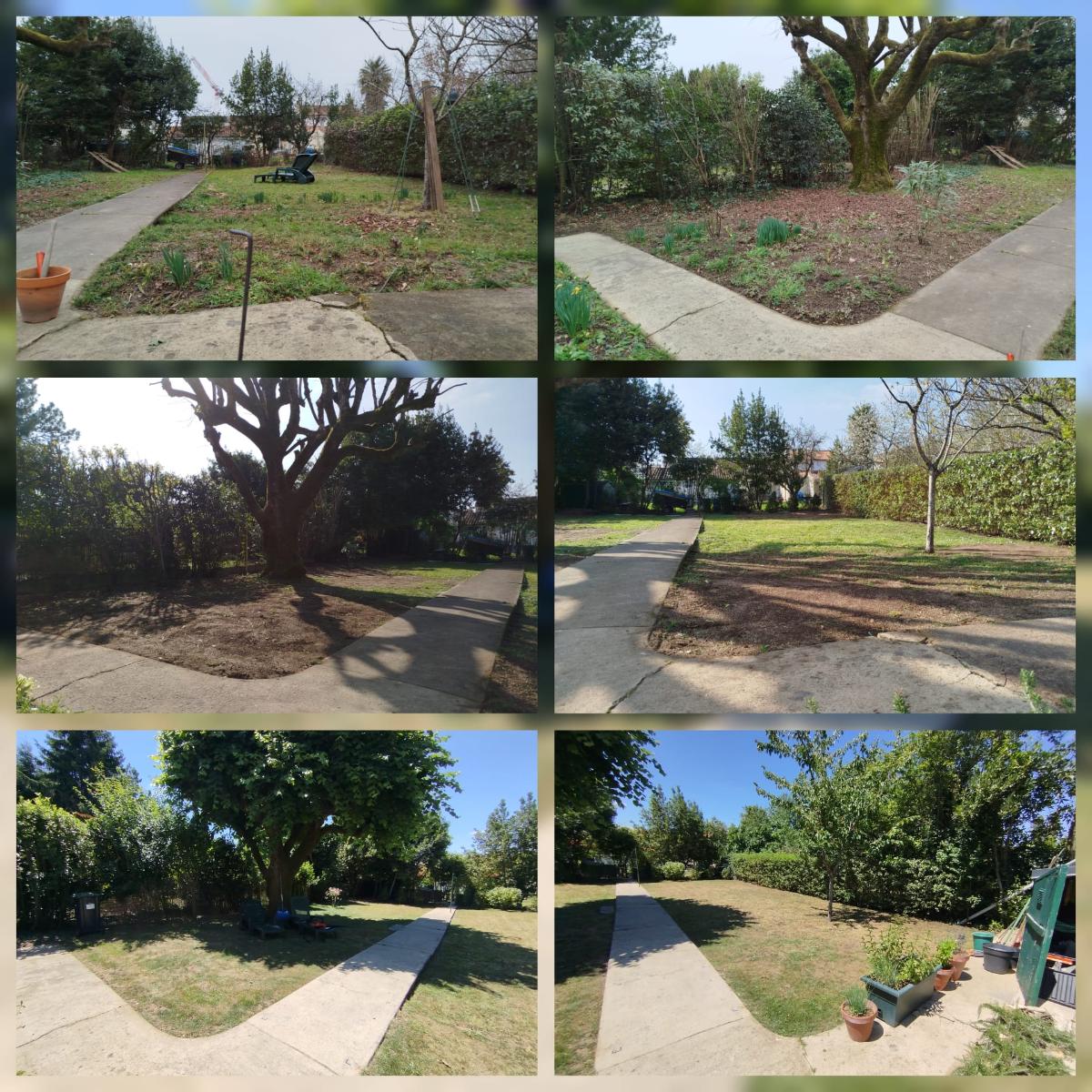 Chantier d'entretien de jardin réalisé par Les Jardins d'Eden, paysagiste du réseau Factotum, près de Trizay