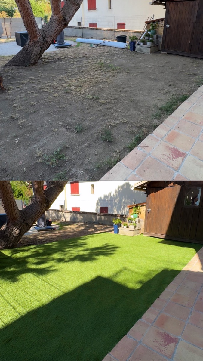 Chantier d'entretien de jardin réalisé par ORC JARDIN MONTAUBAN, paysagiste, près de Montauban