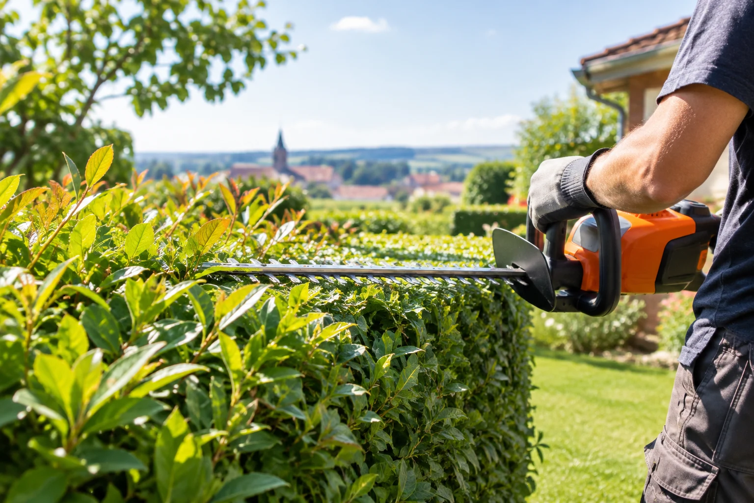 Haie bien taillée apportant un aspect soigné au jardin