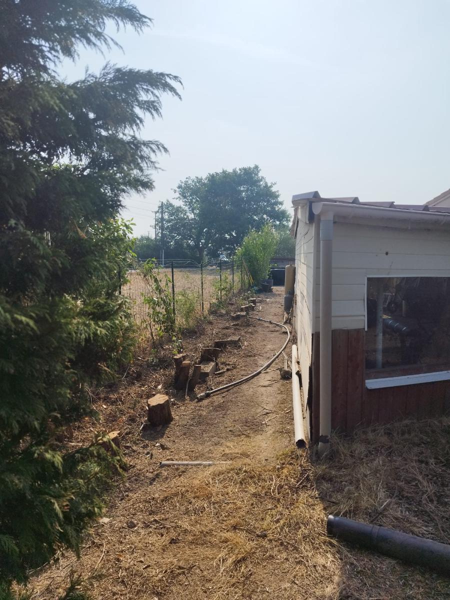 Chantier d'entretien de jardin réalisé par SAKARY, paysagiste du réseau Factotum, près de Beauzelle